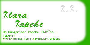 klara kapche business card